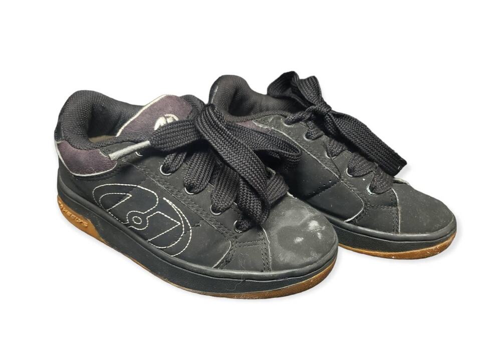 Heely Black Lace Up Skate Shoes | Removable Wheels Sneakers Size Youth 1 Kids
